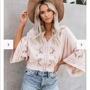 Pink Eyelet Top